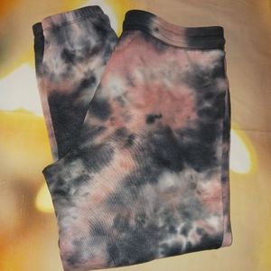 STEVE MADDEN BB Dakota Tie Dye Sweat Pants / Joggers, Size XL, Gray & Pink